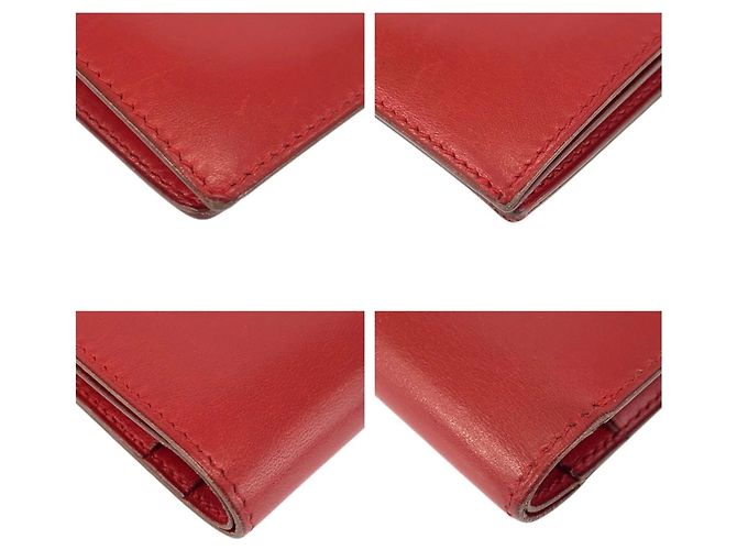Hermès HERMES Saumur Red Leather Folding Wallet - view 3