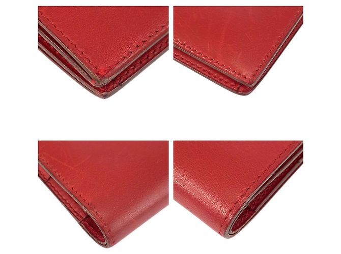Hermès HERMES Saumur Red Leather Folding Wallet - view 4