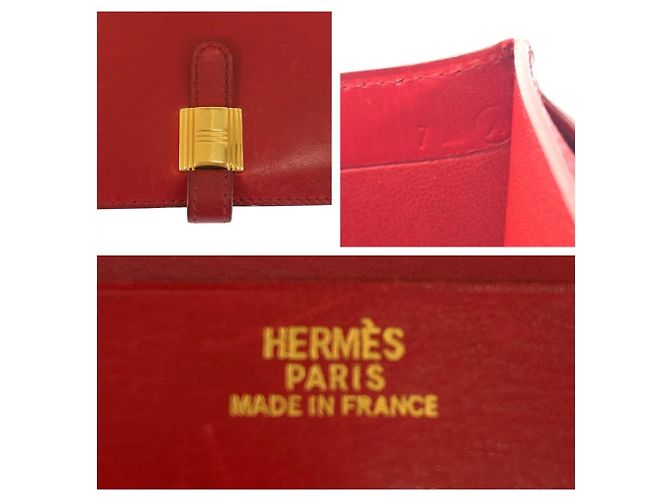 Hermès HERMES Saumur Red Leather Folding Wallet - view 5
