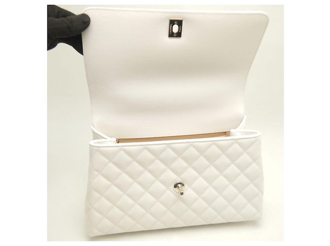 CHANEL Coco Handle 29 Handtasche Weiß - Ansicht 8