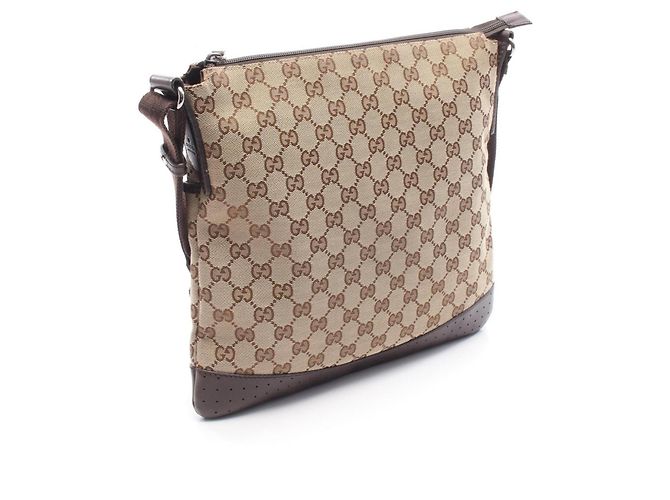 Borsa a Spalla Gucci GG Canvas Marrone Beige - vista 2