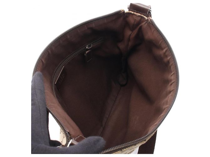 Borsa a Spalla Gucci GG Canvas Marrone Beige - vista 3