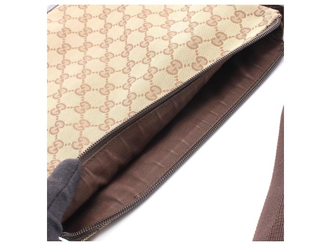 Borsa a Spalla Gucci GG Canvas Marrone Beige - vista 5