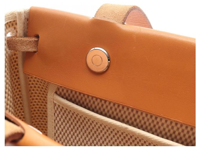 Hermès Herbag Cabas PM Tote Bag Braun Beige Roh - Ansicht 13