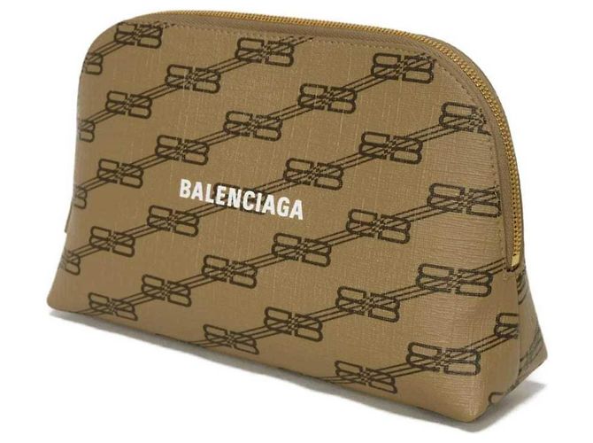 Borsa Clutch Monogramma BB Balenciaga Marrone Beige - vista 2