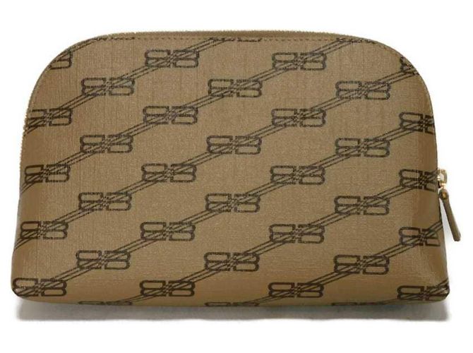 Borsa Clutch Monogramma BB Balenciaga Marrone Beige - vista 3