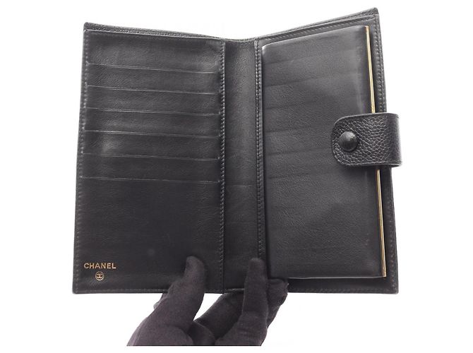 Timeless Chanel Coco Mark Bifold Langbörse in Schwarz - Ansicht 3