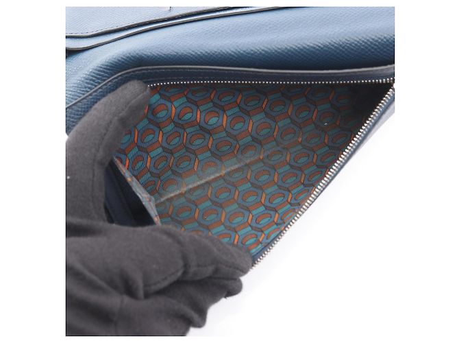 Hermès Cartera Larga de Twill Citizen Hermes Azul marino - vista 4
