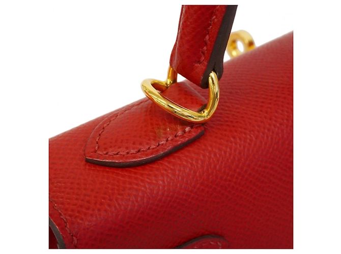 Borsa Hermès Kelly 25 in Rouge Casaque Rosso - vista 10
