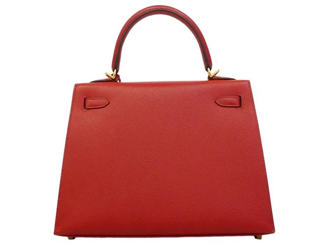 Borsa Hermès Kelly 25 in Rouge Casaque Rosso - vista 13