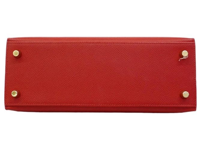Borsa Hermès Kelly 25 in Rouge Casaque Rosso - vista 3