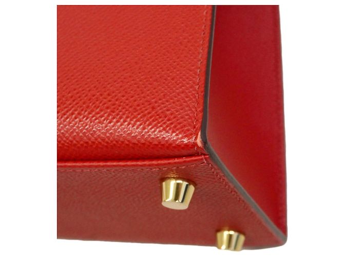 Borsa Hermès Kelly 25 in Rouge Casaque Rosso - vista 6