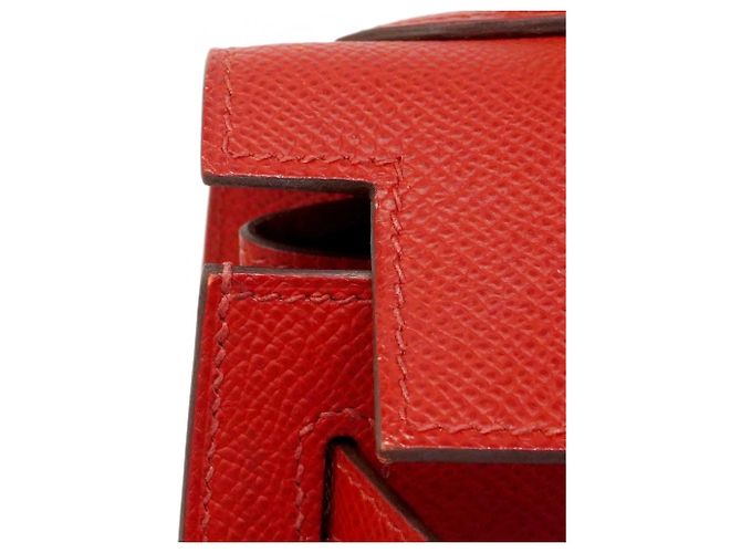 Borsa Hermès Kelly 25 in Rouge Casaque Rosso - vista 7