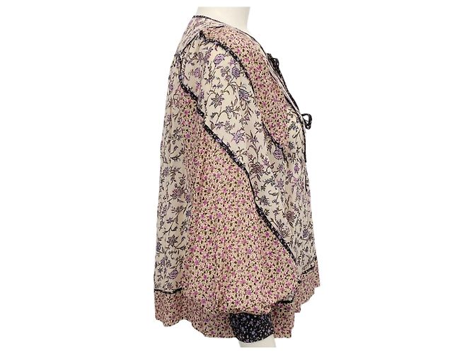 Ulla Johnson Cream / Purple Colette Blouse - view 2