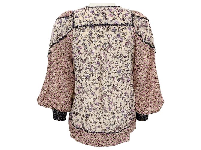 Ulla Johnson Cream / Purple Colette Blouse - view 3