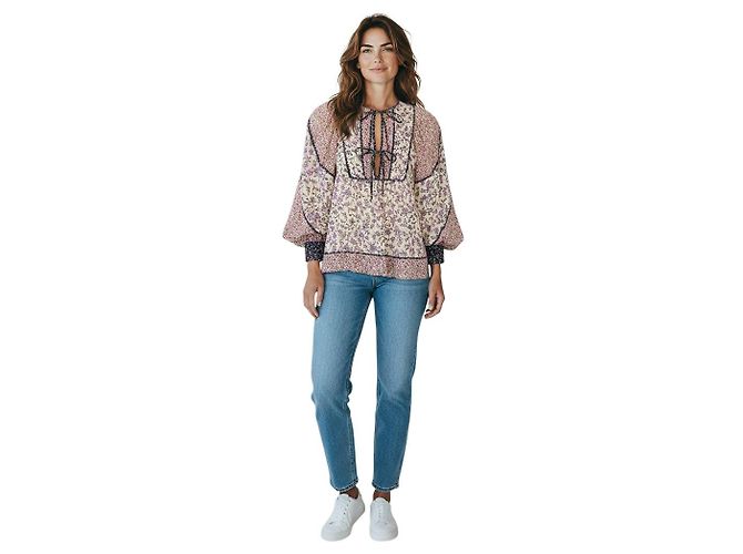 Ulla Johnson Cream / Purple Colette Blouse - view 5