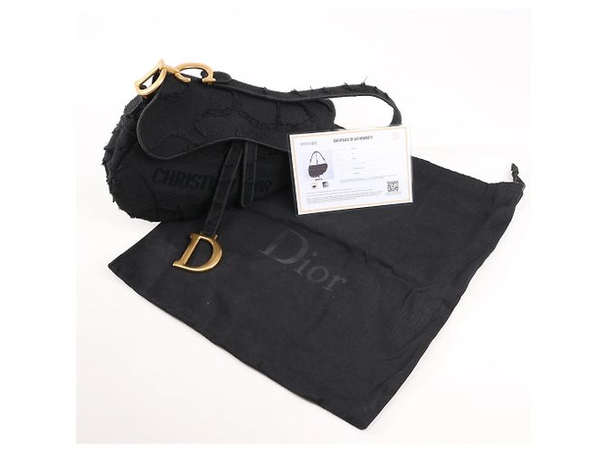Borsa Classica Saddle Dior in Tela Nera - vista 11