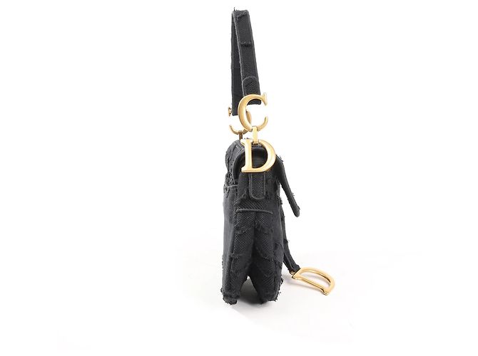 Borsa Classica Saddle Dior in Tela Nera - vista 5