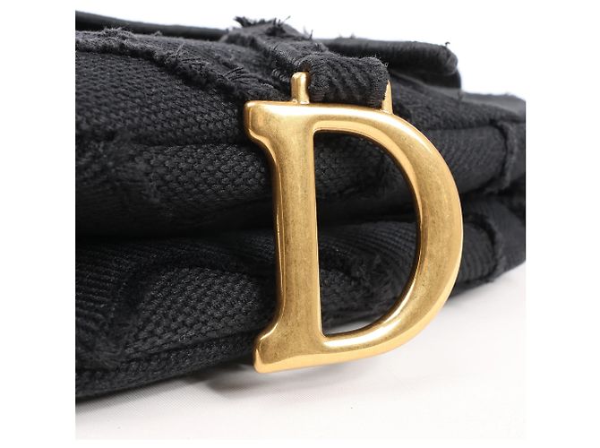 Borsa Classica Saddle Dior in Tela Nera - vista 7