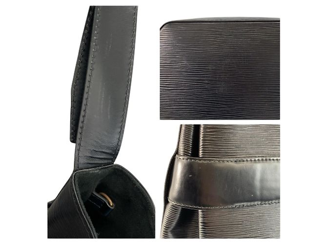 Sac à épaule PM en cuir Epi noir Louis Vuitton - vue 6