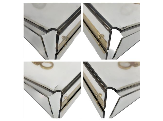 Borsa a spalla Salvatore Ferragamo Gancini con hardware dorato trasparente - vista 3