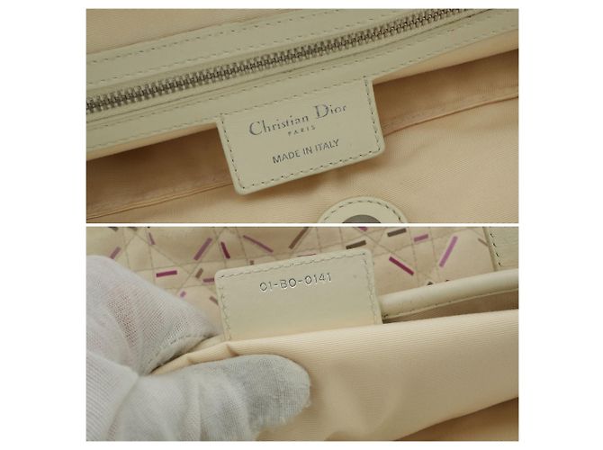 Dior Christian Cannage Canvas Panarea Schultertasche Weiß - Ansicht 4