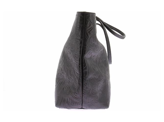 Fendi Handtasche aus schwarzem gemustertem Leder - Ansicht 4