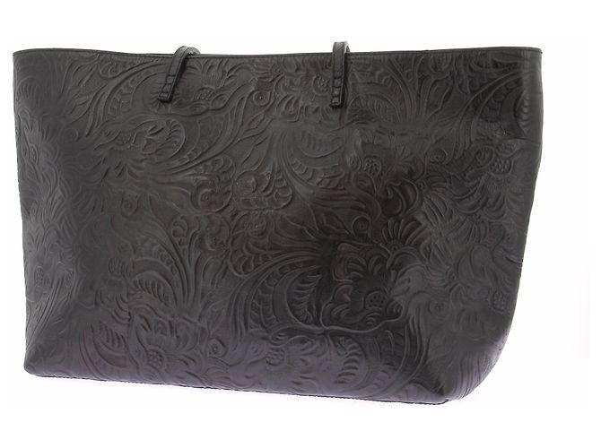Fendi Handtasche aus schwarzem gemustertem Leder - Ansicht 5