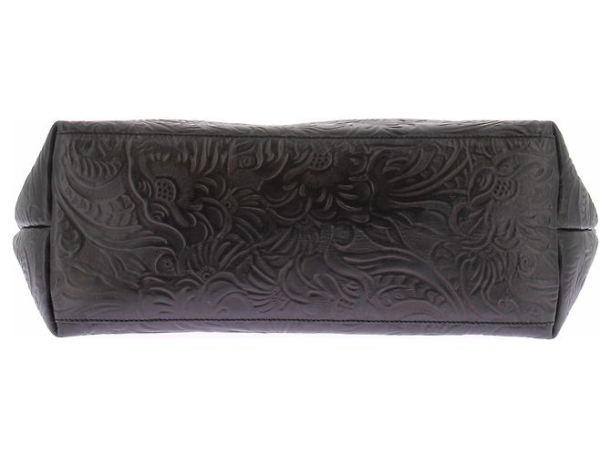 Fendi Handtasche aus schwarzem gemustertem Leder - Ansicht 7