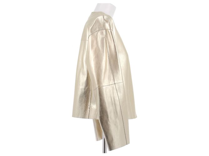 Chaqueta Longchamp de cuero dorada con charreteras Dorado - vista 3
