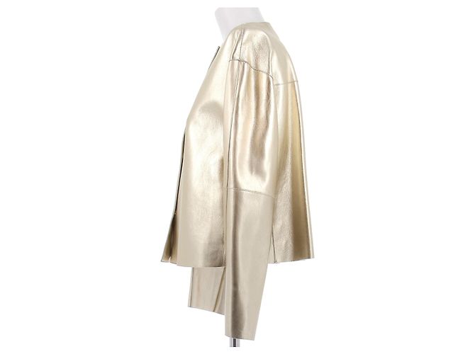 Chaqueta Longchamp de cuero dorada con charreteras Dorado - vista 4