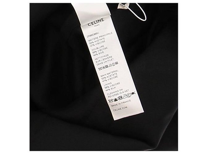 Céline Vestido largo negro de seda - vista 6