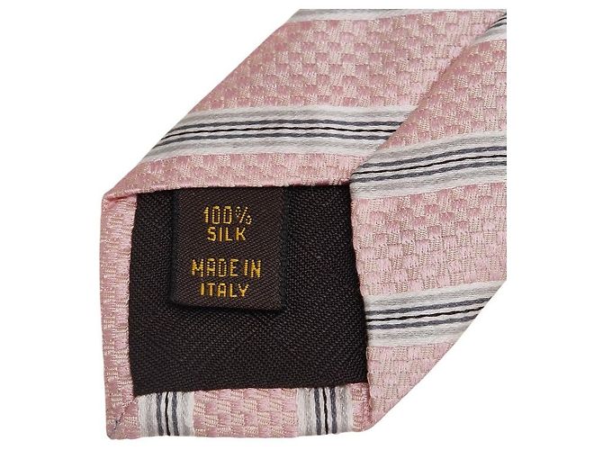 Louis Vuitton Silk Tie Brown Pink - view 5