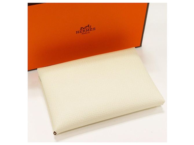 Porta-cartões e moedas Calvi Duo Epsom da Hermès Branco - vista 2