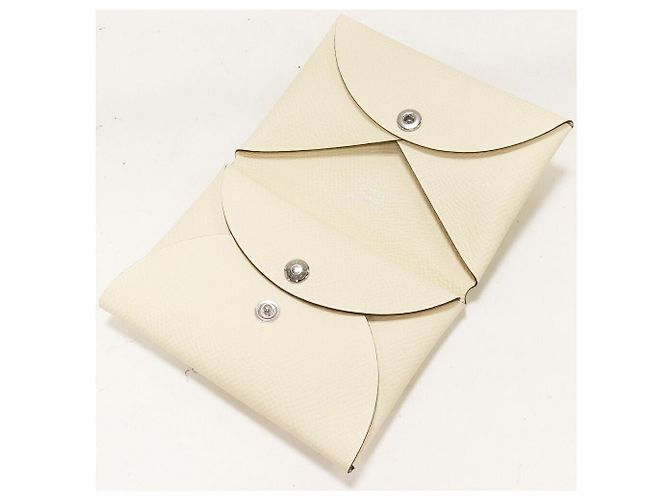 Porta-cartões e moedas Calvi Duo Epsom da Hermès Branco - vista 3