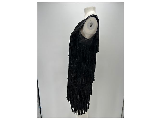 Karl Lagerfeld Kleid mit Fransen Schwarz - Ansicht 4