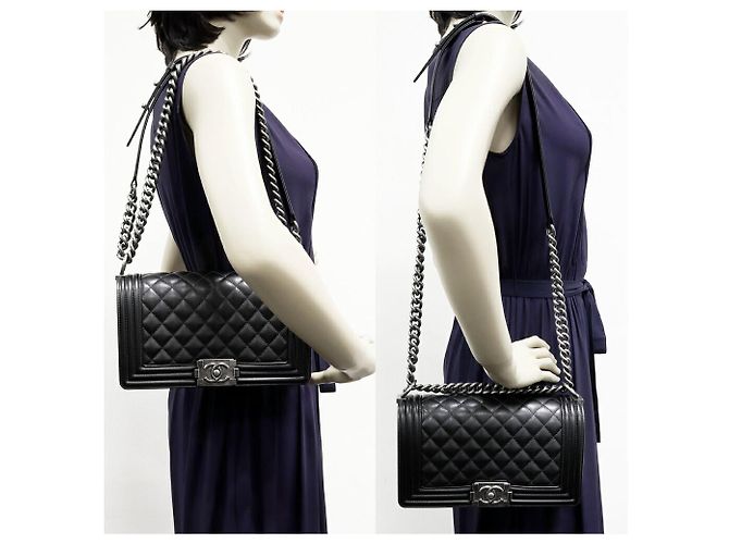 Borsa a Spalla 2 in 1 Boy Chanel in Pelle Caviar A67086 Nero - vista 2