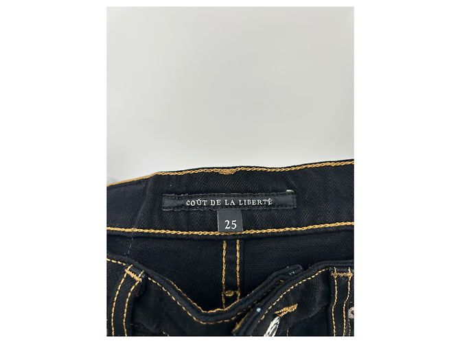Autre Marque Jeans negros de algodón Cost of Freedom Talla 25 US - vista 3