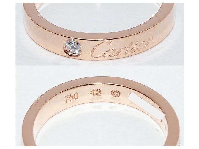 Diamantring aus Roségold C de Cartier Au750 Größe 48 Golden - Ansicht 5