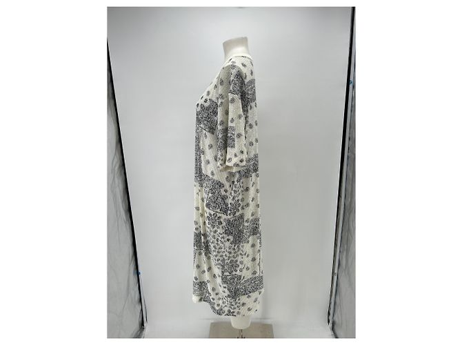 Autre Marque Robe à sequins imprimé bandana blanc et bleu White - view 4