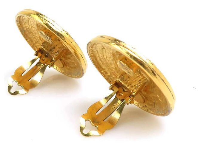 Chanel Gold Clip Ohrringe Golden - Ansicht 3