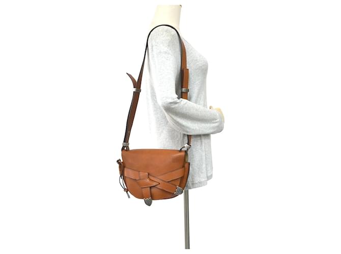 Borsa a Spalla in Pelle Loewe Marrone - vista 18