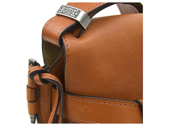 Borsa a Spalla in Pelle Loewe Marrone - vista 6