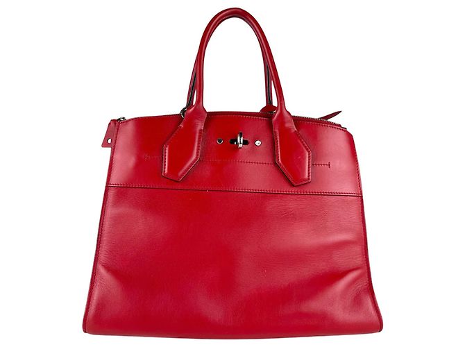 Borsa in pelle City Steamer MM di Louis Vuitton Rosso - vista 3