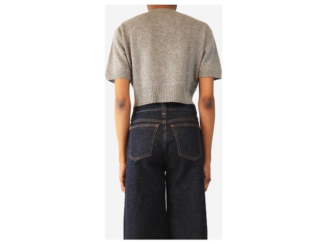 Jacquard Prada Grauer kurzärmeliger Pullover - Größe UK 8 - Ansicht 2