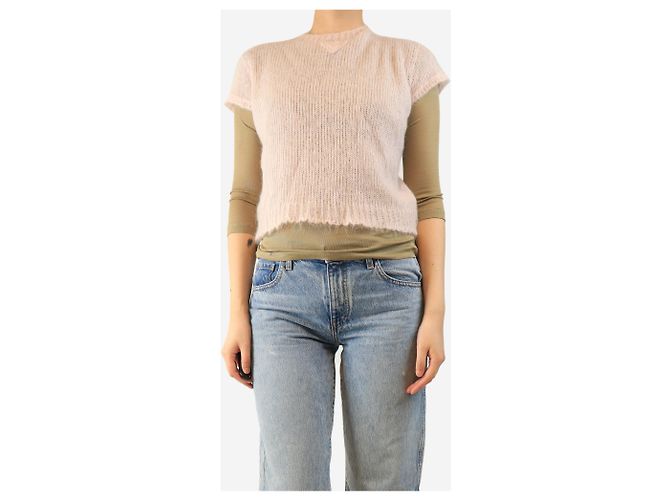 Prada Set top in maglia rosa e marrone - taglia UK 10 Multicolore - vista 3