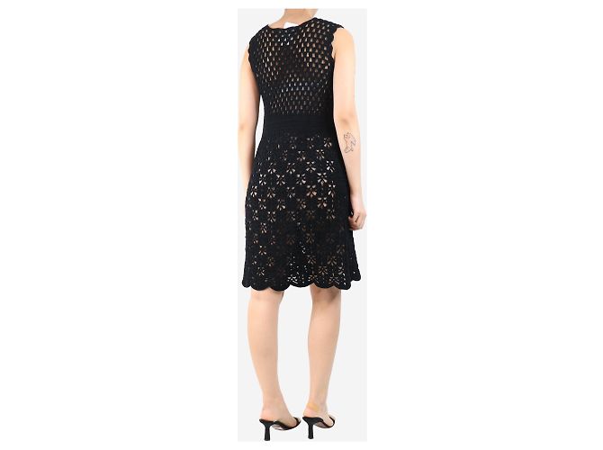 Prada Schwarzes Häkel-Midi-Kleid - Größe UK 10 - Ansicht 2