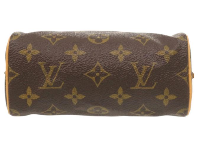 Borsa a mano Mini Speedy Monogram Louis Vuitton Marrone - vista 3