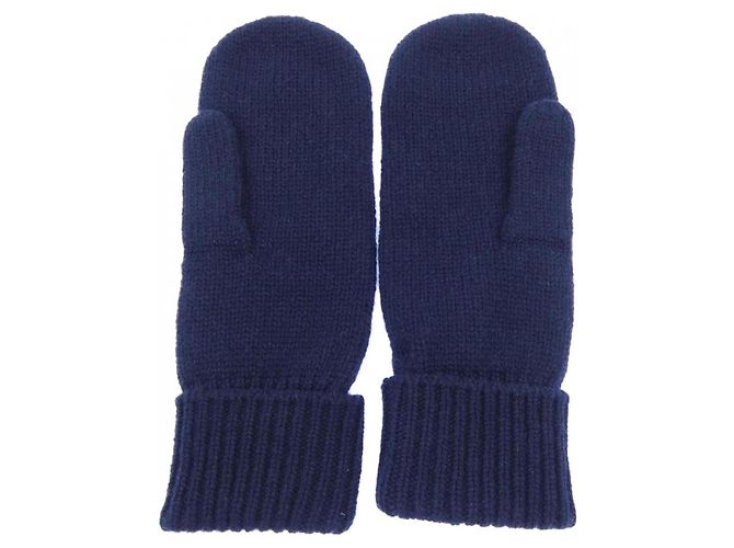 Guanti caldi in cashmere Hermès Blu navy - vista 2