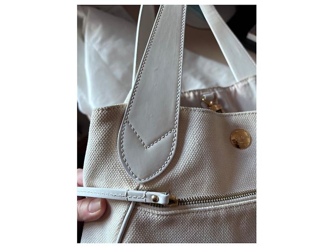 Borsa a mano Louis Vuitton Ipanema in cotone bianco - vista 16